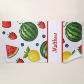 Custom Summer Fruit Beach Towel - Watermelon ビーチタオル (正面)