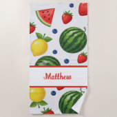 Custom Summer Fruit Beach Towel - Watermelon ビーチタオル (正面)