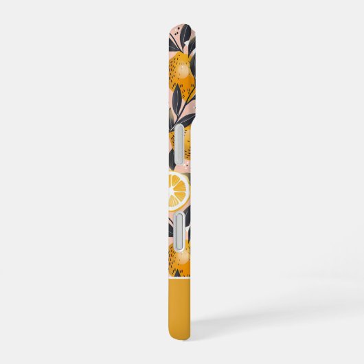 Custom Summer Lemon Pattern iPhone Case 16ケース (右側面)