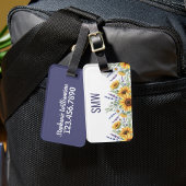 Custom Sunflower Lavender Luggage Tag ラゲッジタグ