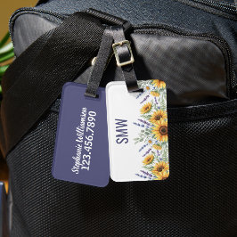 Custom Sunflower Lavender Luggage Tag ラゲッジタグ