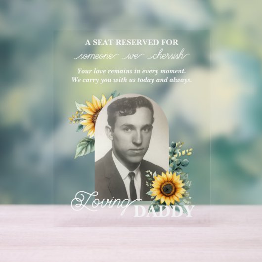 Custom Sunflower Photo  アクリルサイン (ニュートラル)