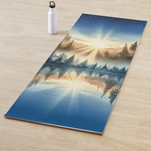 Custom Sunrise Forest Yoga Mat – Tranquil Nature ヨガマット (インサイチュ)