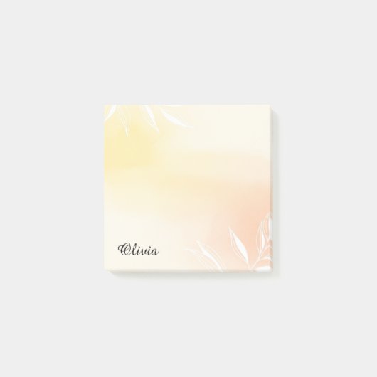 Custom Sunset Watercolor Gradient Sticky Notes ポストイット (正面)