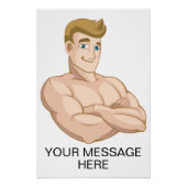 Custom Surfer Dude Beach Boy Shirtless Muscle Man ポスター (正面)