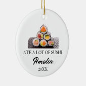 Custom Sushi Christmas, Funny Sushi Gifts  セラミックオーナメント (右)