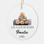 Custom Sushi Christmas, Funny Sushi Gifts  セラミックオーナメント (左)
