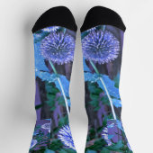 Custom Sustainable Premium Sock purple thistle ソックス (上部)