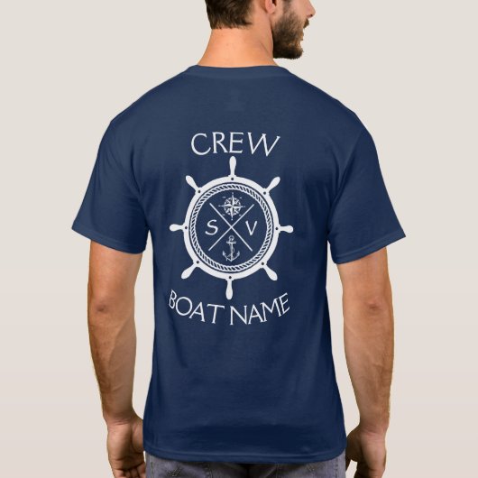 Custom SV Sailing Vessel Logo "Your Name Here" T-S Tシャツ (裏面)