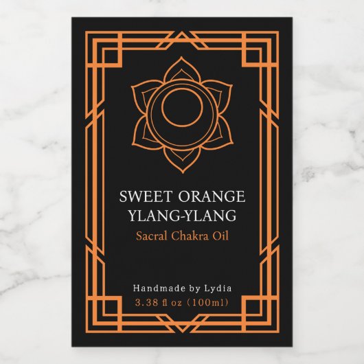 Custom Svadhisthana Sacral Chakra Essential Oil  ワインラベル (シングルラベル)