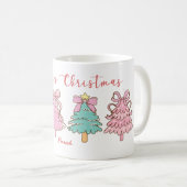 Custom Sweet Aesthetic Girly Hand Drawn Christmas コーヒーマグカップ (正面右)