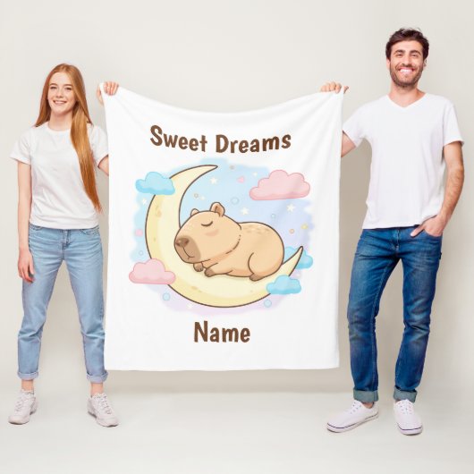 Custom Sweet Dreams Capybara Fleece Blanket フリースブランケット (インサイチュ)
