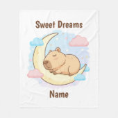 Custom Sweet Dreams Capybara Fleece Blanket フリースブランケット (正面)