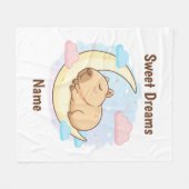 Custom Sweet Dreams Capybara Fleece Blanket フリースブランケット (正面(横))