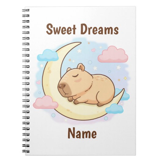 Custom Sweet Dreams Capybara Notebook ノートブック (正面)