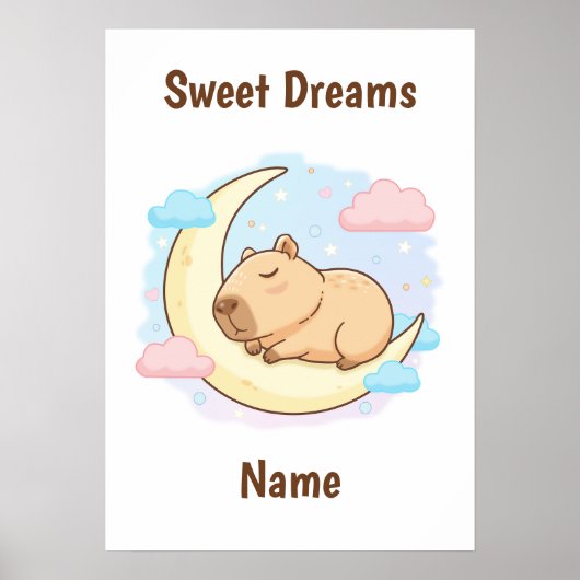 Custom Sweet Dreams Capybara Poster ポスター (正面)