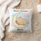 Custom Sweet Dreams Capybara Throw Pillow クッション (ブランケット)