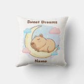 Custom Sweet Dreams Capybara Throw Pillow クッション (裏面)