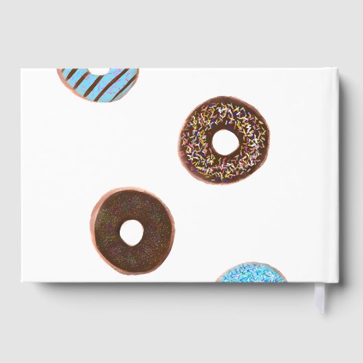 Custom Sweet One Donut First Birthday Blue ゲストブック (裏面)