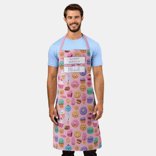 Custom Sweet Treats – Culinary Science by [Name] エプロン (着用した状態)