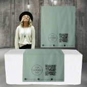 Custom Table Runner Banner Green Business QR Code タペストリー