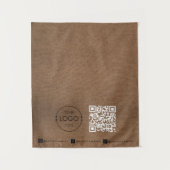 Custom Table Runner Banner Linen Business QR Code タペストリー (正面)