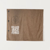 Custom Table Runner Banner Linen Business QR Code タペストリー (正面(横))