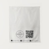 Custom Table Runner Banner Linen Business QR Code タペストリー (正面)