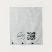 Custom Table Runner Banner Linen Business QR Code タペストリー (正面)