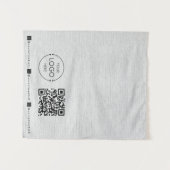 Custom Table Runner Banner Linen Business QR Code タペストリー (正面(横))