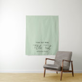 Custom Table Runner Banner Modern Script Green タペストリー (インサイチュ)