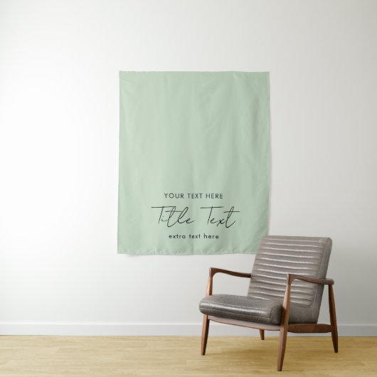 Custom Table Runner Banner Modern Script Green タペストリー (インサイチュ)