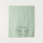 Custom Table Runner Banner Modern Script Green タペストリー (正面)