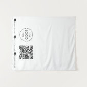 Custom Table Runner Banner White Business QR Code タペストリー (正面(横))