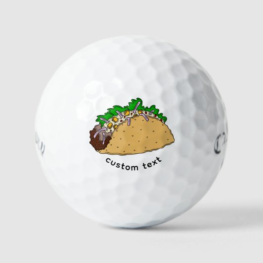 Custom Taco Design Golf Balls - Funny Taco Humor ゴルフボール (正面)