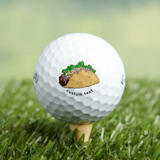 Custom Taco Design Golf Balls - Funny Taco Humor ゴルフボール