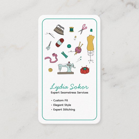 Custom Tailoring & Alterations Seamstress  名刺 (正面)