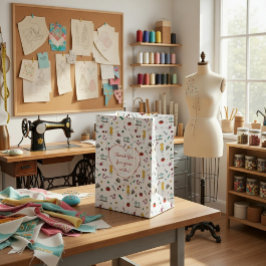 Custom Tailoring Tools Pattern Gift Bag ミディアムペーパーバッグ