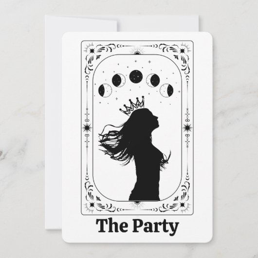 Custom Tarot Mystic Celestial Moon Magical Whimsy 招待状 (正面)