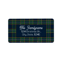 Custom Tartan Plaid Christmas Return Address 