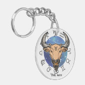 Custom Taurus & Capricorn Zodiac Keychain キーホルダー (正面左)