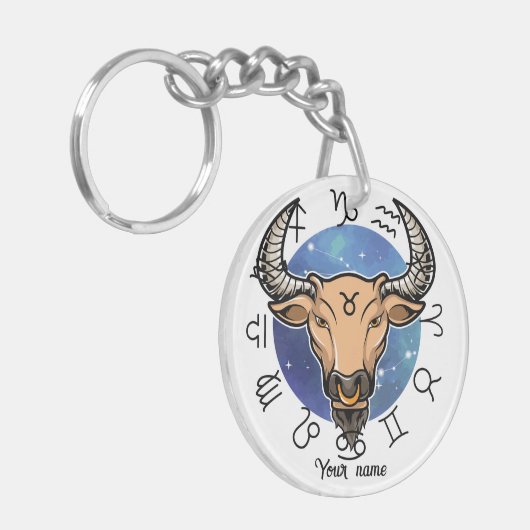 Custom Taurus & Capricorn Zodiac Keychain キーホルダー (正面左)
