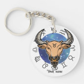 Custom Taurus & Capricorn Zodiac Keychain キーホルダー (正面)