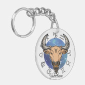 Custom Taurus & Virgo Zodiac Keychain キーホルダー (正面左)