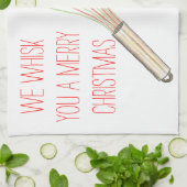 Custom Tea Towels - Whisk You A Merry Christmas キッチンタオル (折り畳み)