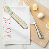 Custom Tea Towels - Whisk You A Merry Christmas キッチンタオル (四つ折り)