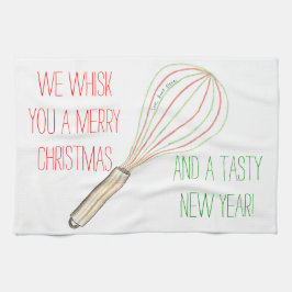 Custom Tea Towels - Whisk You A Merry Christmas キッチンタオル