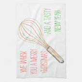 Custom Tea Towels - Whisk You A Merry Christmas キッチンタオル (縦)