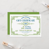 Custom Teacher Appreciation Gift Certificate カード (正面/裏面インサイチュ)