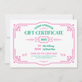 Custom Teacher Appreciation Gift Certificate カード (正面)